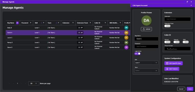 Agent Account Details