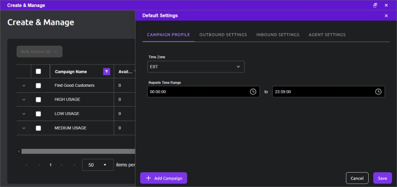 Default Campaign Profile