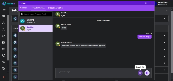 Chatting from Admin