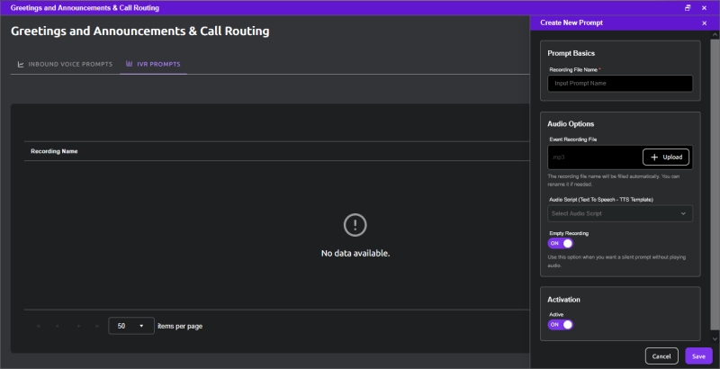 Greetings and Announcements & Call Routing