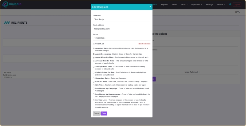 Management Portal KPIs