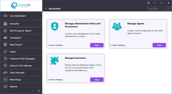 Accounts Main Menu